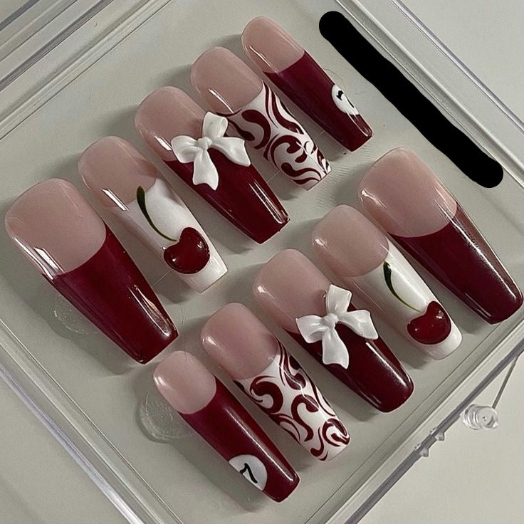 Uñas cereza girlie