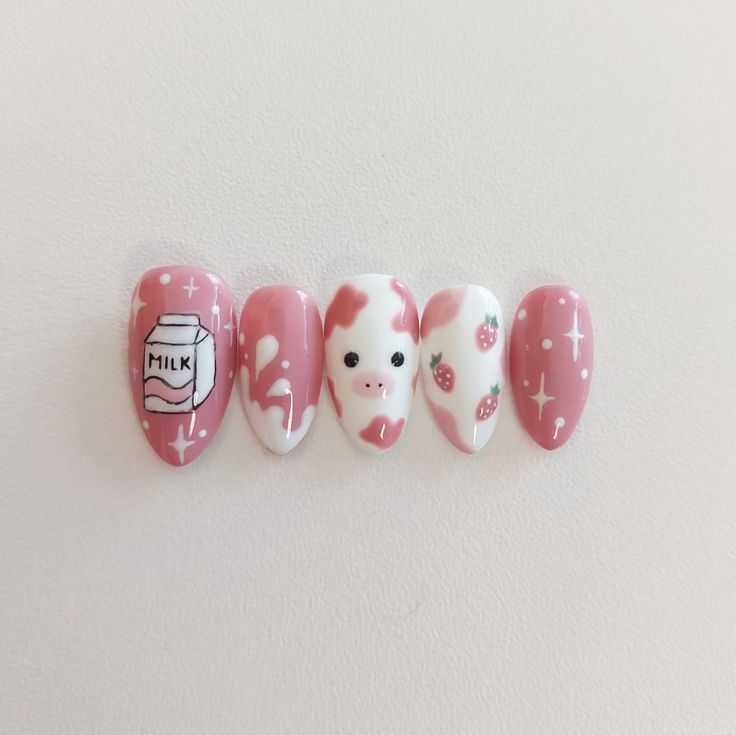 Uñas vaca rosa